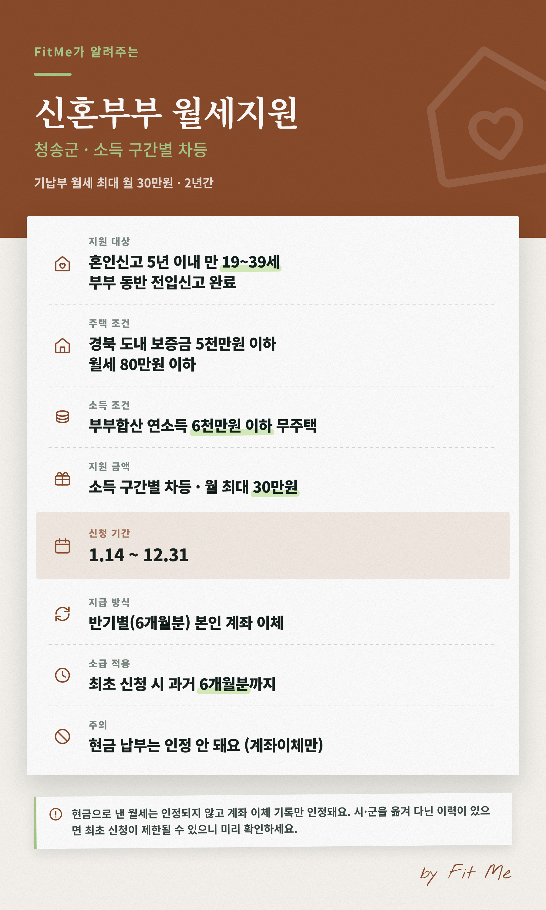 청송군 신혼부부 월세지원 대상·금액·신청기간 한눈에 정리
